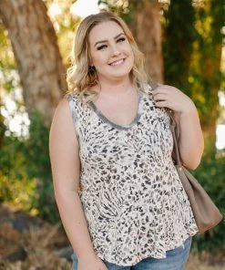 No Ship Drop Ship Tops Tanks A Lot Leopard Print Sleeveless Top