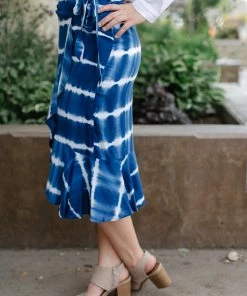 No Ship Drop Ship Ocean Breeze Faux Wrap Skirt