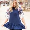 Boutique Simplified Full Clarity Ruffle Sleeve Top