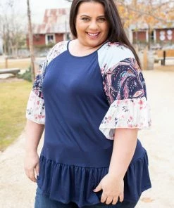 Boutique Simplified Full Clarity Ruffle Sleeve Top