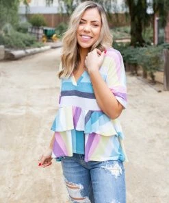 Boutique Simplified Over The Rainbow Ruffled Peplum 13 Boutique Simplified Over The Rainbow Ruffled Peplum