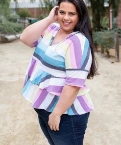 Boutique Simplified Over The Rainbow Ruffled Peplum 16 Boutique Simplified Over The Rainbow Ruffled Peplum