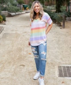 Boutique Simplified Spring Break Short Sleeve Top