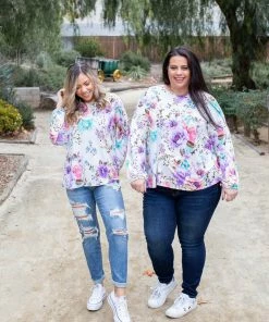 Boutique Simplified Lavender Blooms Bishop Sleeve Top 13 Boutique Simplified Lavender Blooms Bishop Sleeve Top