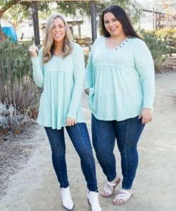 Boutique Simplified Mint Julep Babydoll Tunic