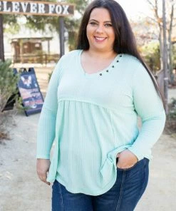 Boutique Simplified Mint Julep Babydoll Tunic