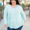 Boutique Simplified Mint Julep Babydoll Tunic