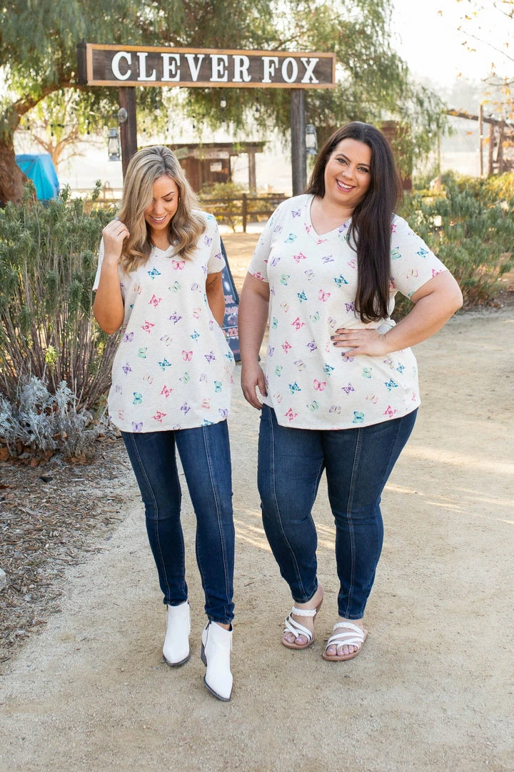 Boutique Simplified Butterfly Kisses Short Sleeve Top 3 Boutique Simplified Butterfly Kisses Short Sleeve Top