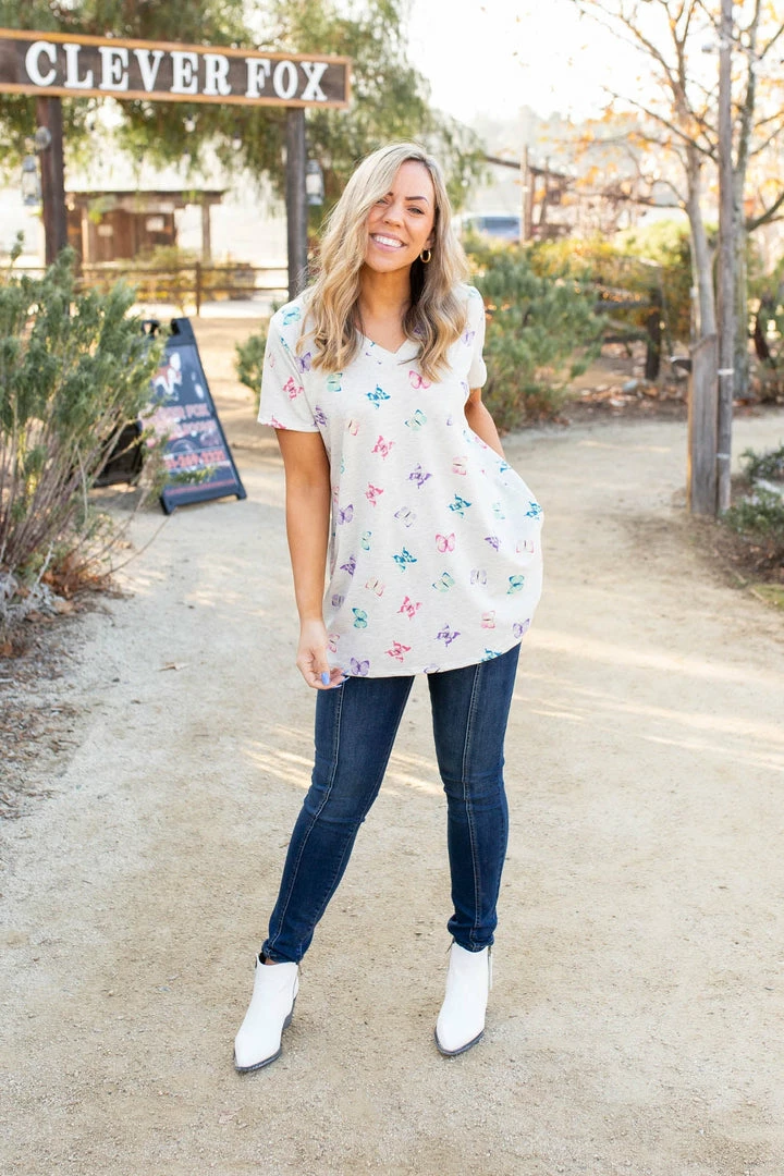 Boutique Simplified Butterfly Kisses Short Sleeve Top 5 Boutique Simplified Butterfly Kisses Short Sleeve Top