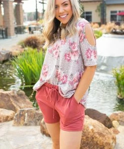 Boutique Simplified Everyday Mauve Shorts