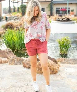 Boutique Simplified Everyday Mauve Shorts