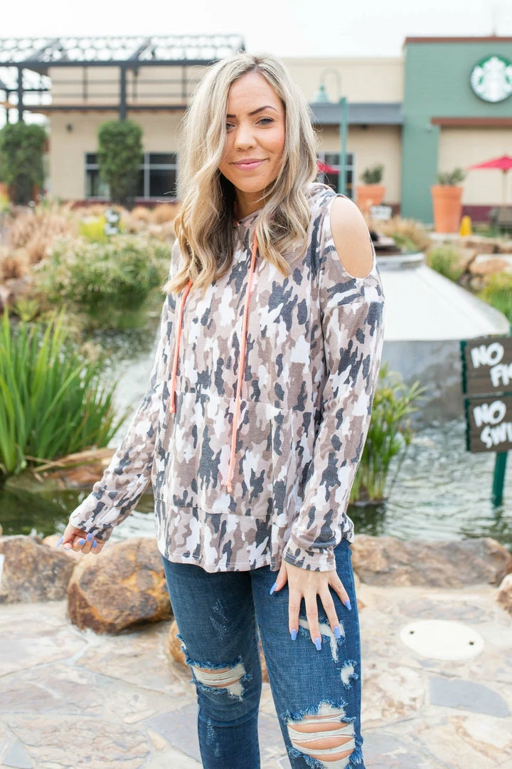 Boutique Simplified Hunting Diva Cold Shoulder Thumbhole Hoodie 5 Boutique Simplified Hunting Diva Cold Shoulder Thumbhole Hoodie