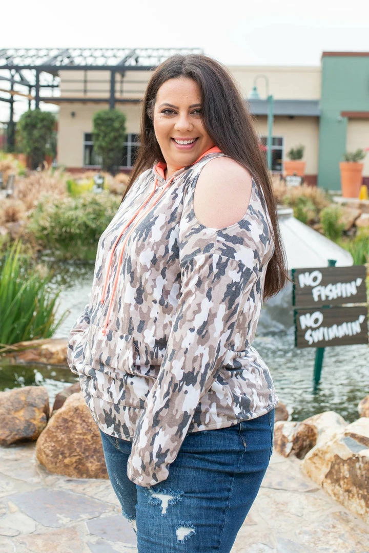 Boutique Simplified Hunting Diva Cold Shoulder Thumbhole Hoodie 8 Boutique Simplified Hunting Diva Cold Shoulder Thumbhole Hoodie