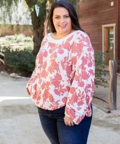 Boutique Simplified Vintage Floral Reversible Pullover