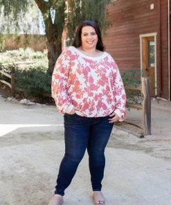 Boutique Simplified Vintage Floral Reversible Pullover