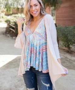 Boutique Simplified Neutral Beauty Beige Kimono