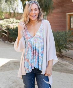 Boutique Simplified Neutral Beauty Beige Kimono