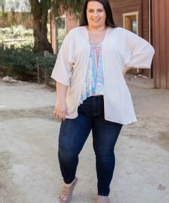 Boutique Simplified Neutral Beauty Beige Kimono