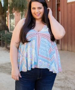 Boutique Simplified Patched To Perfection Tank Top