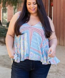 Boutique Simplified Patched To Perfection Tank Top