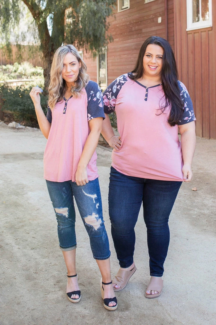 Boutique Simplified Rosey Posey Short Sleeve Raglan 3 Boutique Simplified Rosey Posey Short Sleeve Raglan