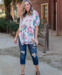 Boutique Simplified Tropical Dreamin Oversized Top