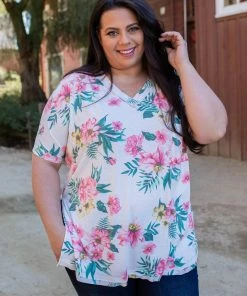Boutique Simplified Tropical Dreamin Oversized Top