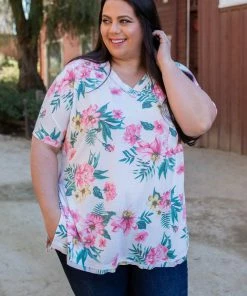Boutique Simplified Tropical Dreamin Oversized Top
