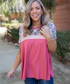 Boutique Simplified Wild One Colorblock Top