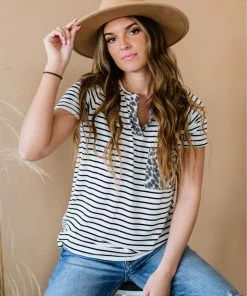 Trendsi Mix It Up Leopard And Striped Tee