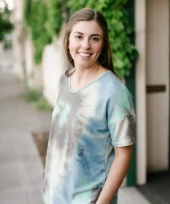 No Ship Drop Ship Arctic Waters Tie Dye Top