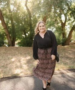 No Ship Drop Ship We See The Magic Pleated Animal Print Midi Skirt