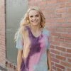 No Ship Drop Ship Cotton Candy Rainbow Tie Dye Top