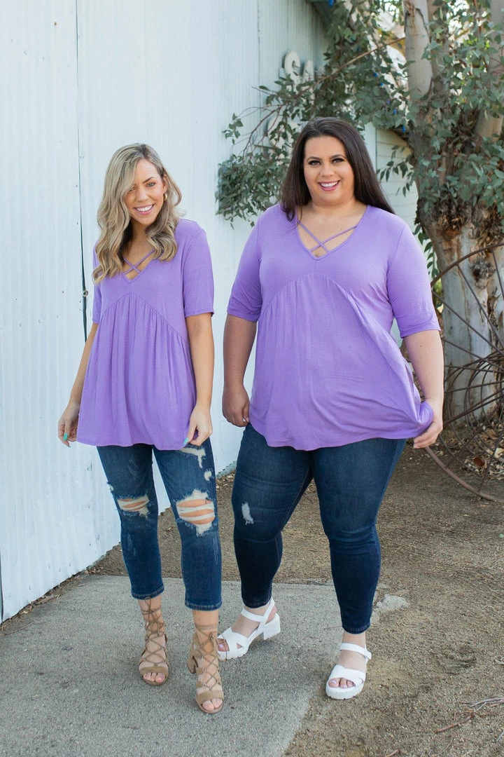 Boutique Simplified Crossroads Babydoll In Lavender 4 Boutique Simplified Crossroads Babydoll In Lavender