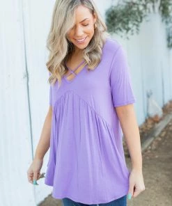 Boutique Simplified Crossroads Babydoll In Lavender 11 Boutique Simplified Crossroads Babydoll In Lavender