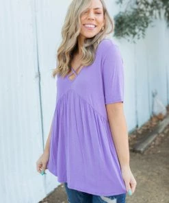 Boutique Simplified Crossroads Babydoll In Lavender 13 Boutique Simplified Crossroads Babydoll In Lavender