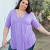Boutique Simplified Crossroads Babydoll In Lavender