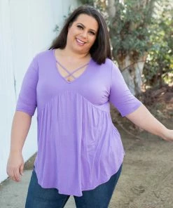 Boutique Simplified Crossroads Babydoll In Lavender