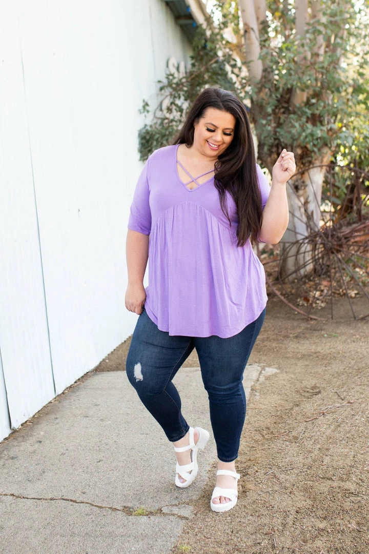 Boutique Simplified Crossroads Babydoll In Lavender 9 Boutique Simplified Crossroads Babydoll In Lavender