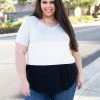 Boutique Simplified Cookies N Cream Colorblock Top