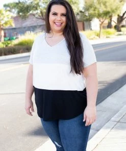Boutique Simplified Cookies N Cream Colorblock Top