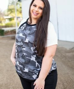 Boutique Simplified Camouflage In Darkness Short Sleeve Raglan