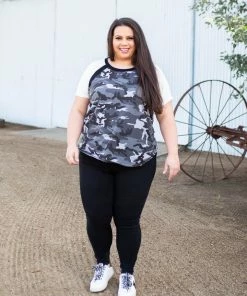 Boutique Simplified Camouflage In Darkness Short Sleeve Raglan