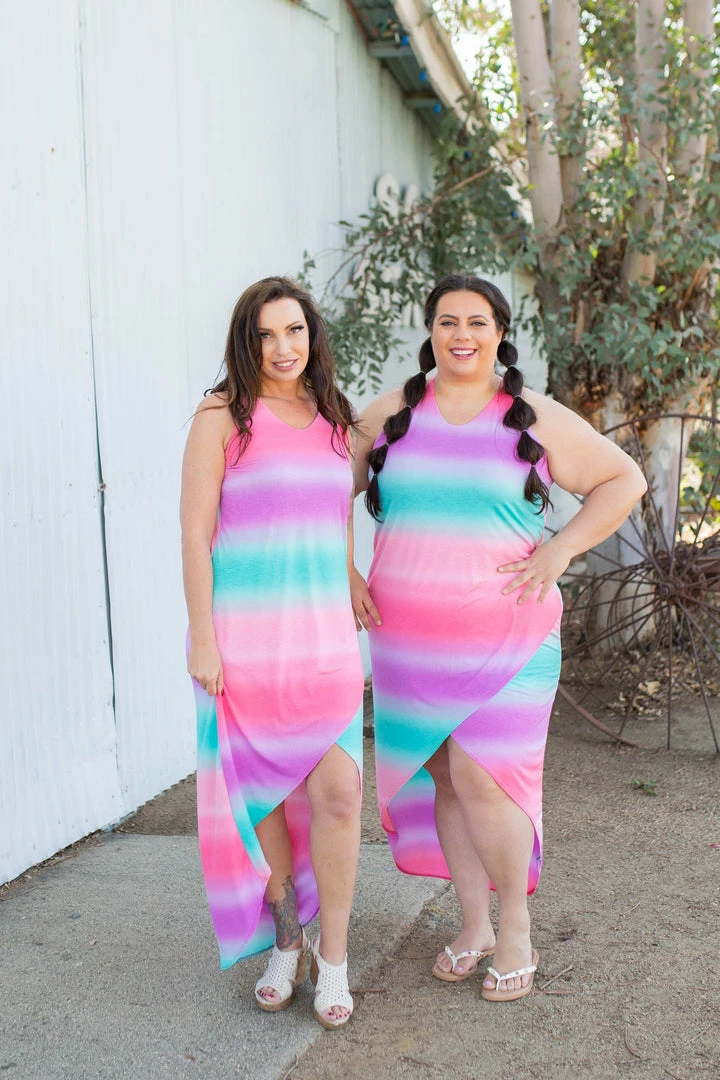 Boutique Simplified Summer Sunset Tulip Maxi Dress 3 Boutique Simplified Summer Sunset Tulip Maxi Dress