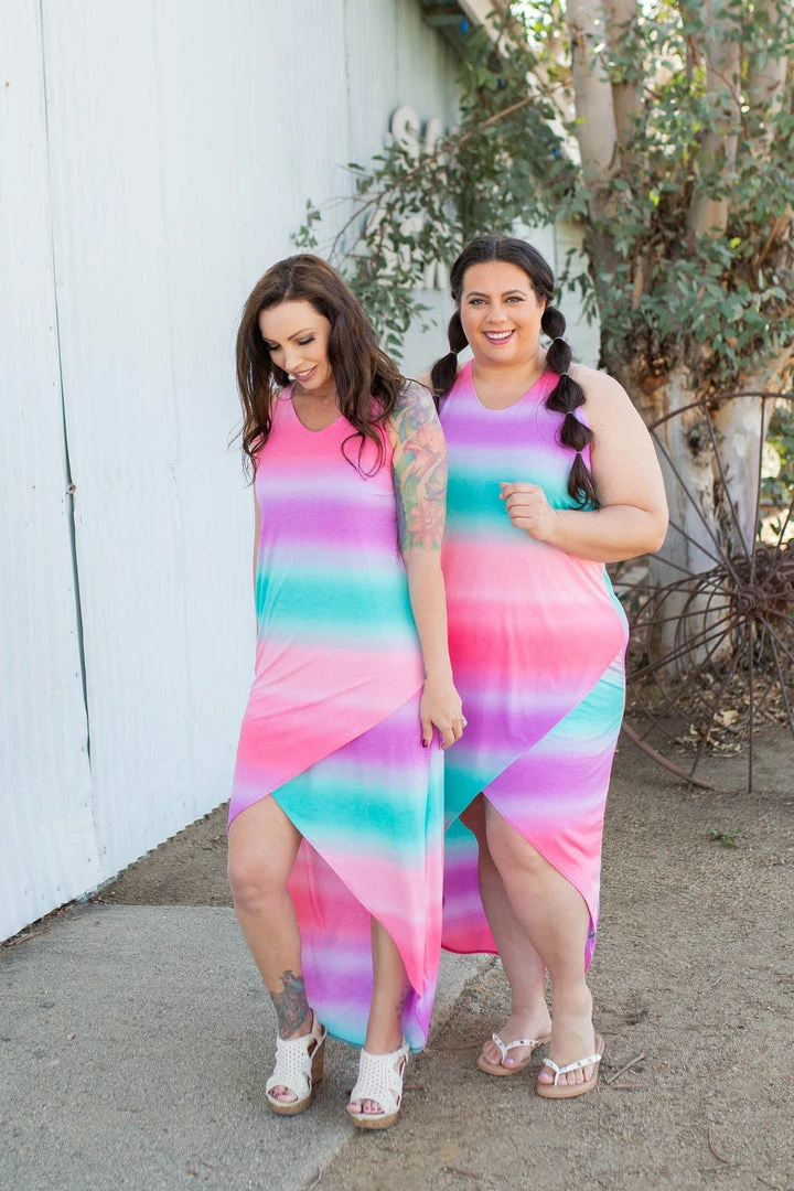 Boutique Simplified Summer Sunset Tulip Maxi Dress 4 Boutique Simplified Summer Sunset Tulip Maxi Dress