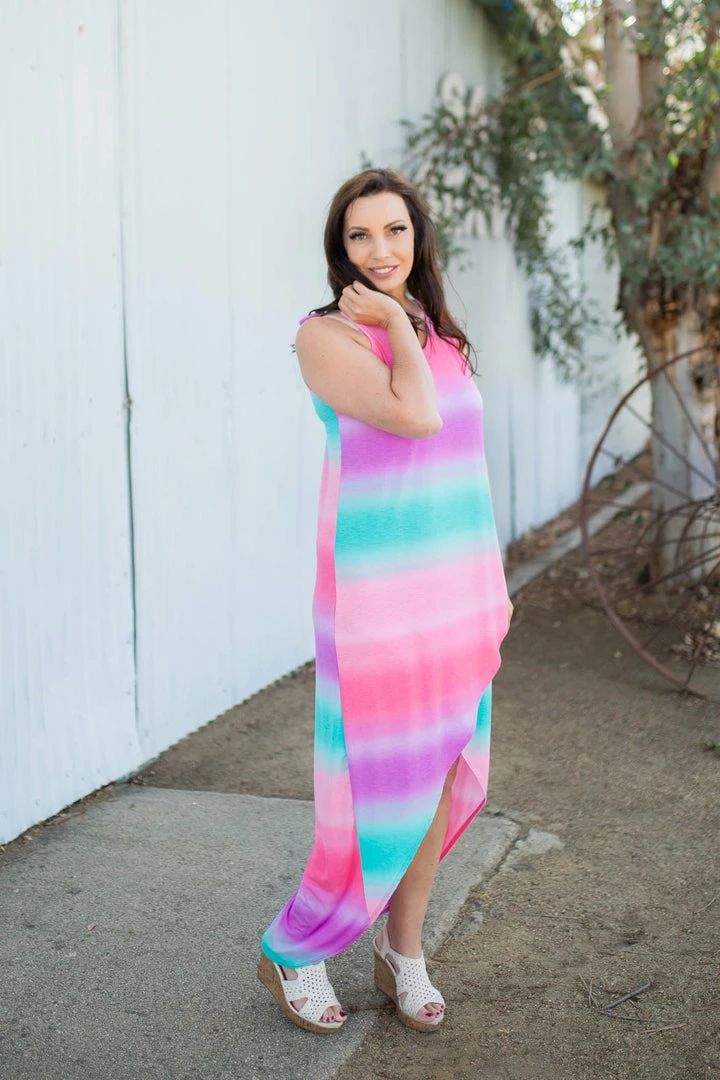 Boutique Simplified Summer Sunset Tulip Maxi Dress 5 Boutique Simplified Summer Sunset Tulip Maxi Dress