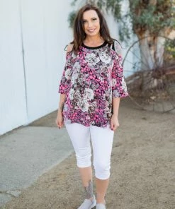 Boutique Simplified Make Yourself Happy 3/4 Sleeve Top