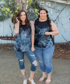 Boutique Simplified Smokey Eyelet Sleeveless Top