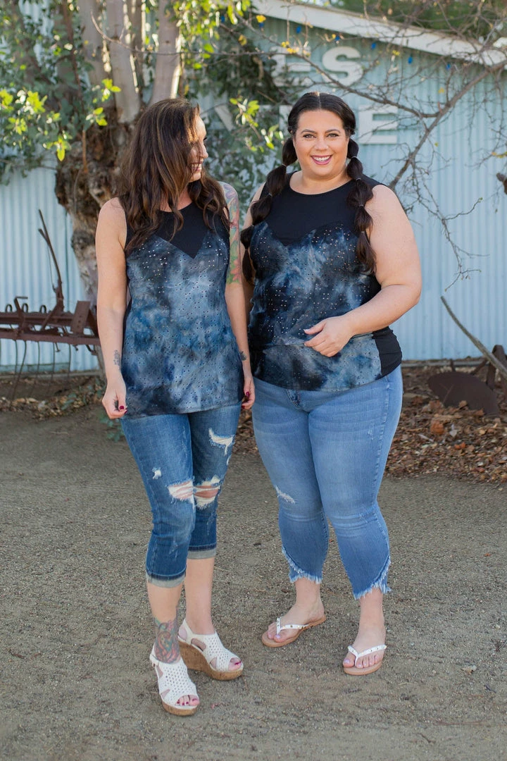 Boutique Simplified Smokey Eyelet Sleeveless Top 2 Boutique Simplified Smokey Eyelet Sleeveless Top