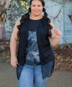 Boutique Simplified Elegantly Laced Vest